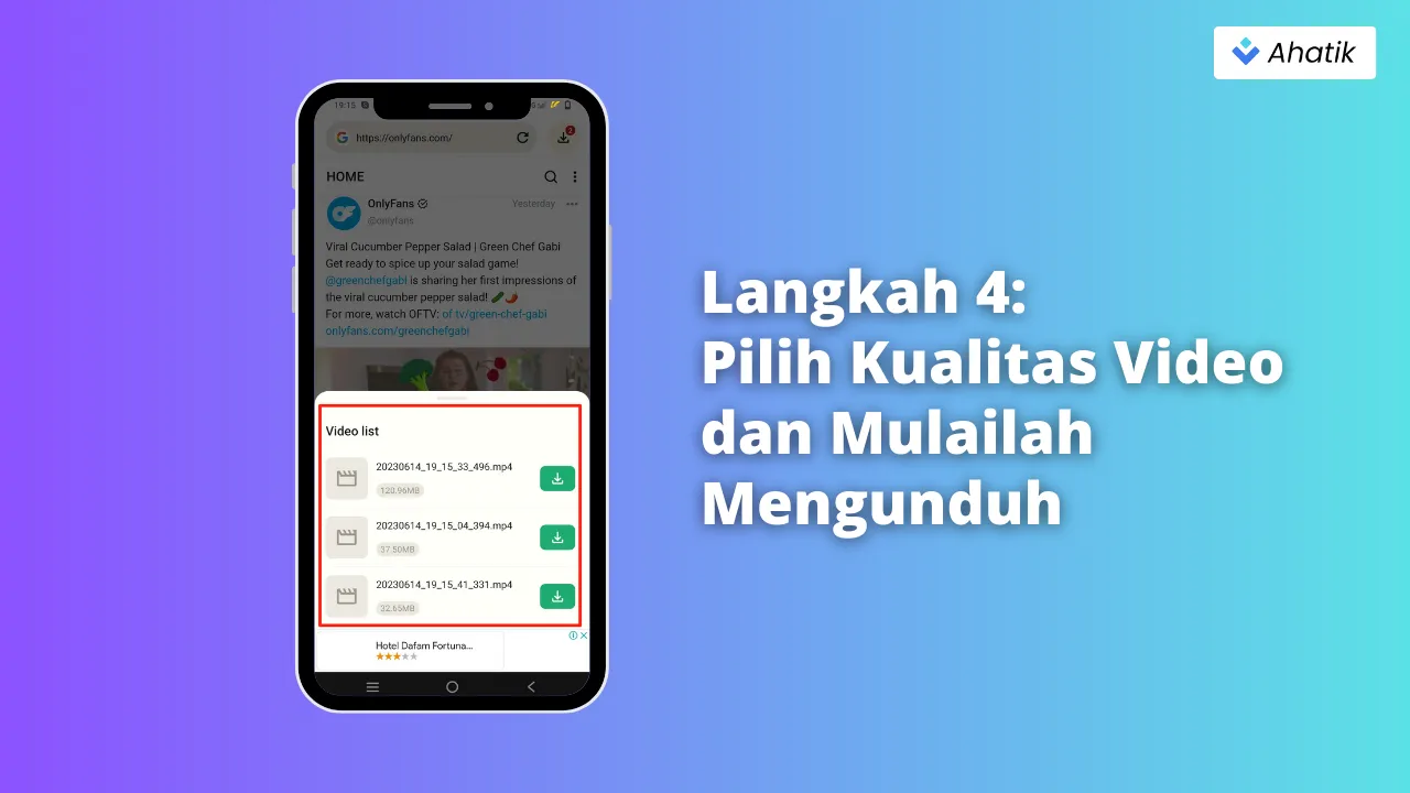 Langkah 4 PIlih Kualitas Video Onlyfans - Ahatik